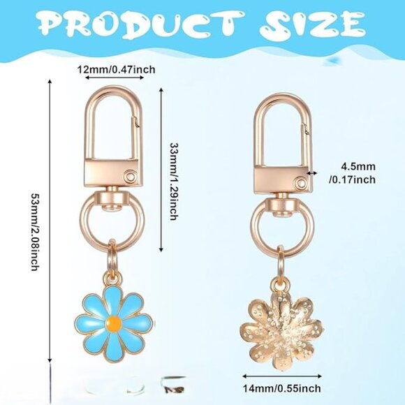 NWT Flower Bag Charm Key Chain CHOICE of color - Picture 3 of 6